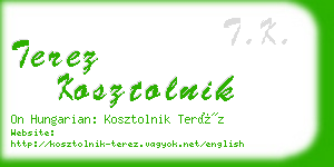 terez kosztolnik business card